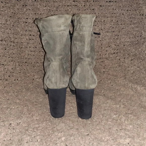 SAPENA SPAIN-Greenish/Gray-Soft Suede Tie Slouchy Booties-Sz 36-Excellent - Picture 5 of 7